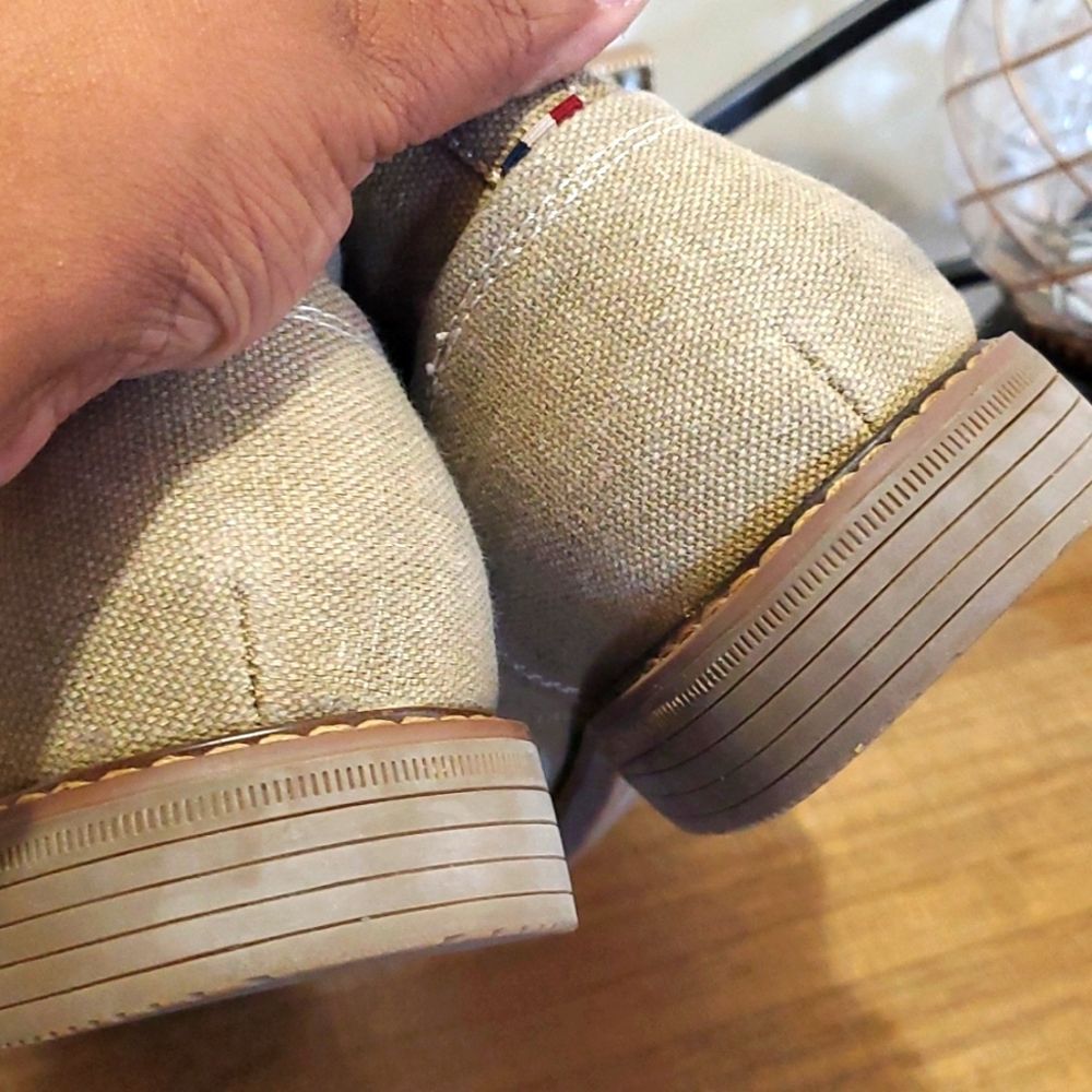 IZOD Memory Foam Incent Tan Oxford Canvas Casual Shoe Booties Size 13 Cap Toe - Picture 7 of 10